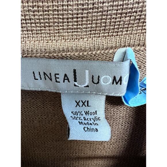 Mens Merino Wool Blend Sweater XXL Mocha Brown Polo Preppy Classic Minimalist - Picture 3 of 12